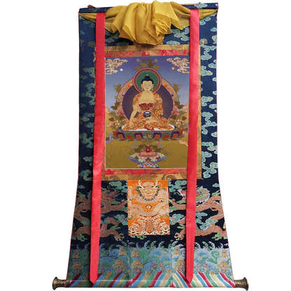 Bhaisajyaguru - Medicine Buddha - Tibetan thangka painting, view 9