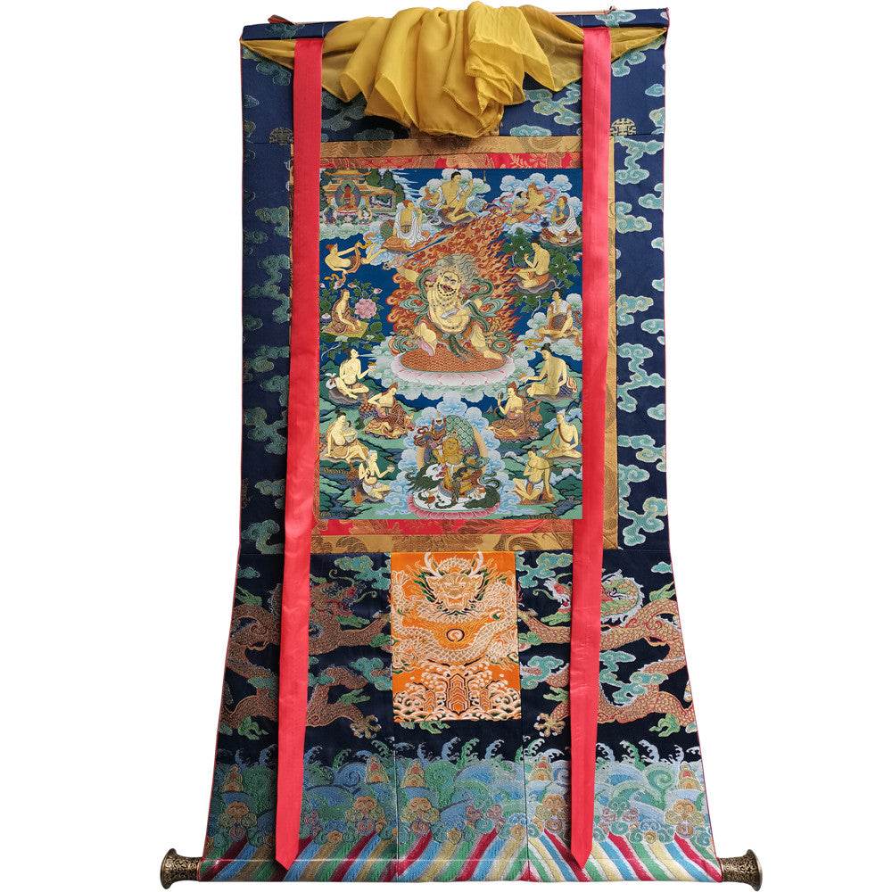 Black Manjusri - Tibetan thangka painting, view 9