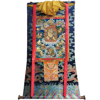 Manjusri Image - Tibetan thangka painting, size reference