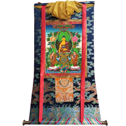 Shakyamuni - Tibetan thangka painting, view 9