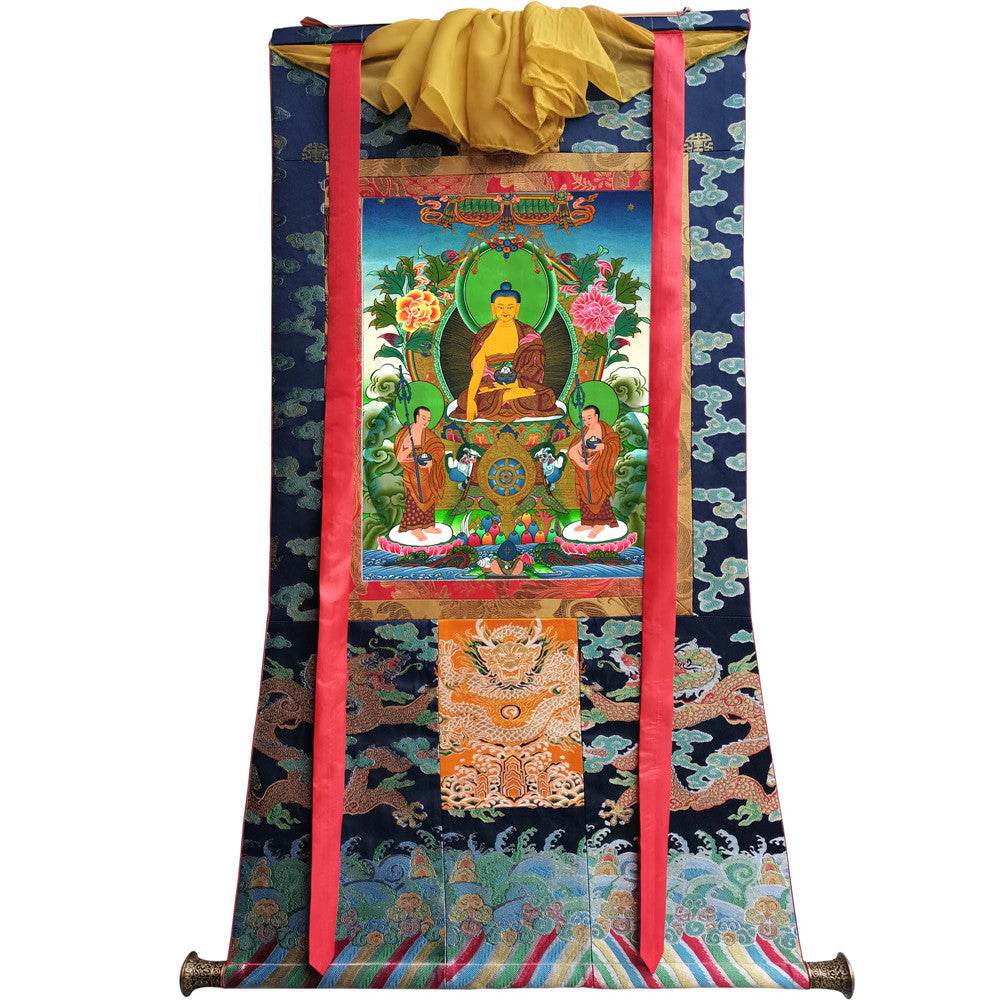 Shakyamuni - Tibetan thangka painting, view 9