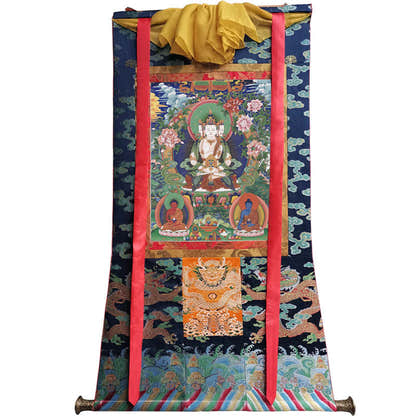 Vairocana - Mahavairocana Image - Tibetan thangka painting, size reference
