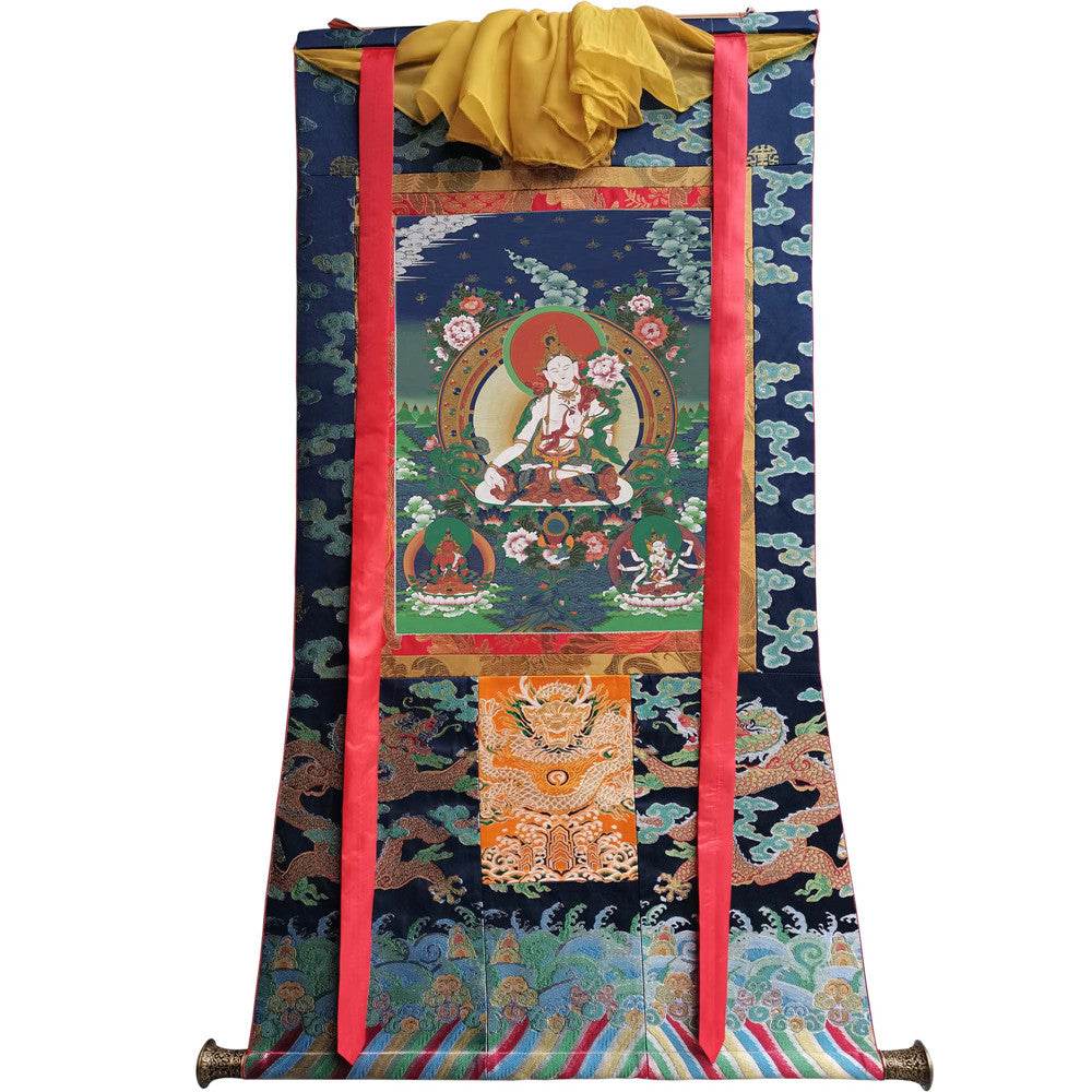 White Tara - Tibetan thangka painting, view 9