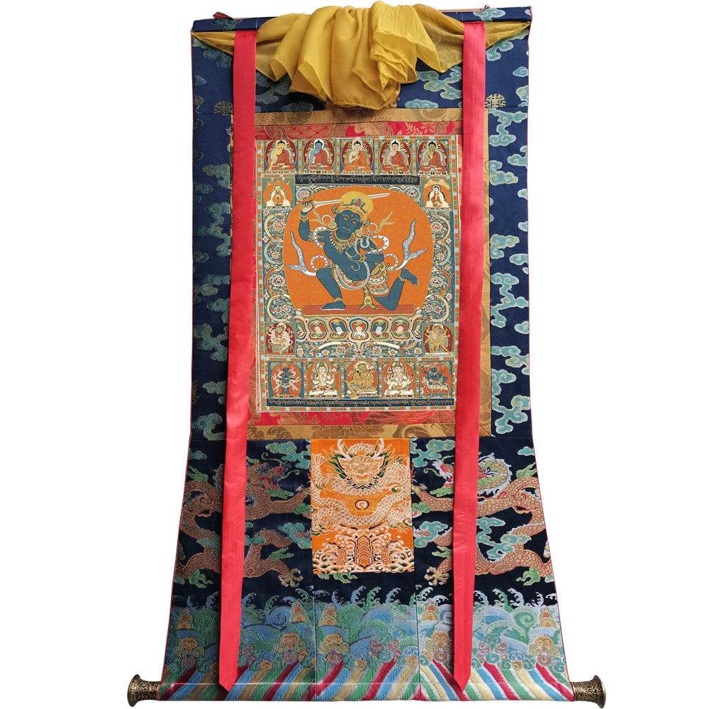 Acala -15th Century - Tibetan thangka painting, view 9
