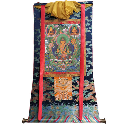 Gandhanra Tibetan Thangka Art - The Thousand-hand Avalokiteshvara - from Kathok Monastery - Giclee Print with Mineral Pigments