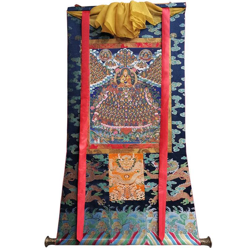 Je Tsongkhapa Refuge Tree Image - Tibetan thangka painting, size reference