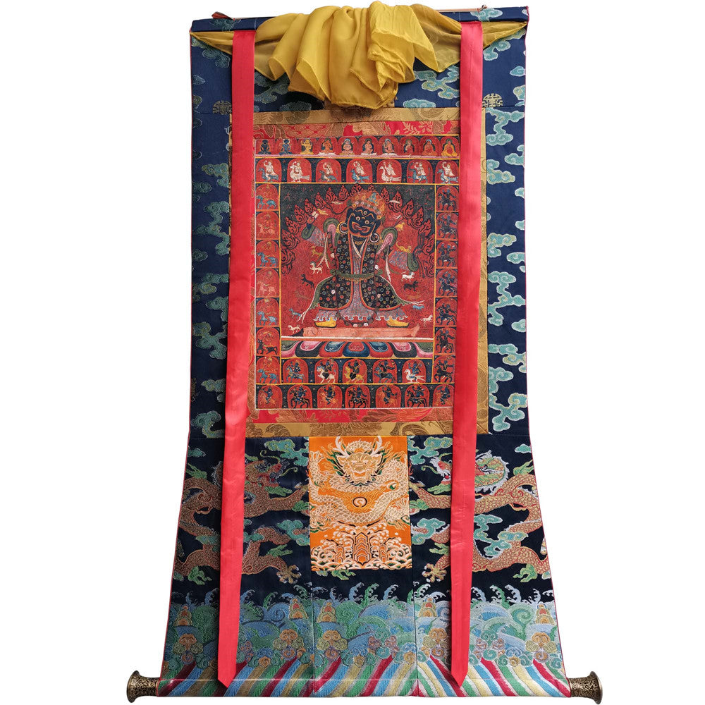 Gandhanra Tibetan Thangka Art - Mahakala - from Kathok Monastery - Giclee Print with Mineral Pigments