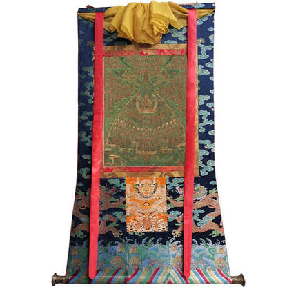 Je Tsongkhapa Refuge Tree Image - Tibetan thangka painting, size reference