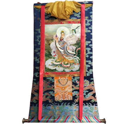 Avalokitesvara - Tibetan thangka painting, view 9