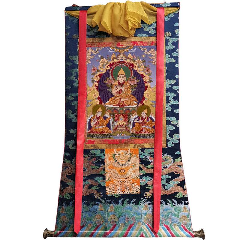 Je Tsongkhapa Image - Tibetan thangka painting, size reference