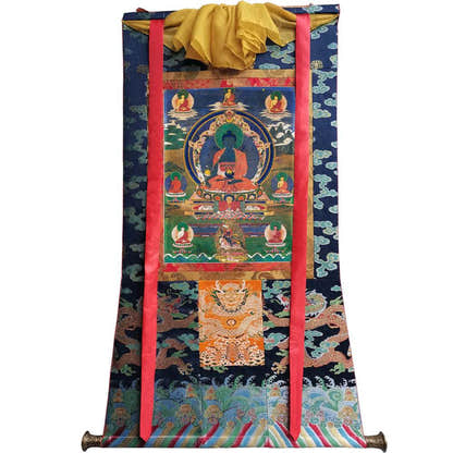 Bhaisajyaguru - Medicine Buddha - Tibetan thangka painting, view 9