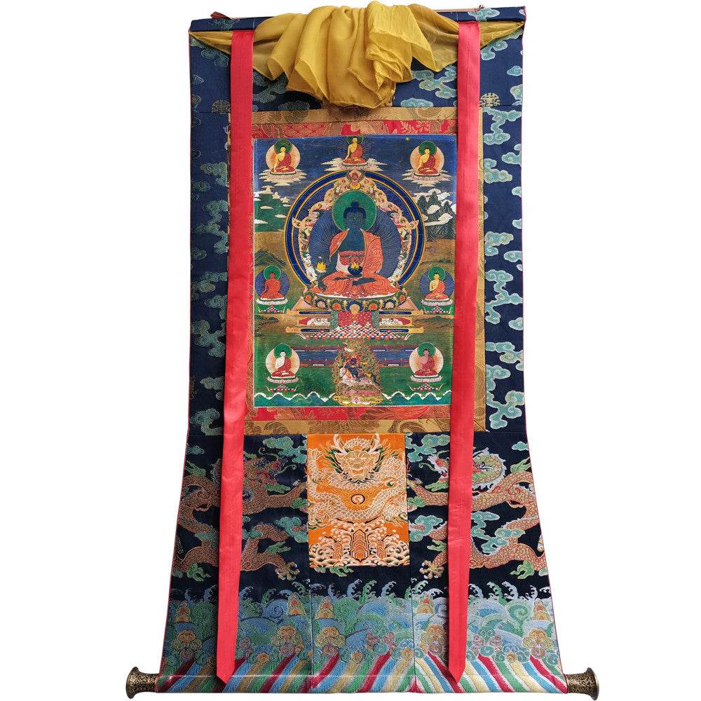 Bhaisajyaguru - Medicine Buddha - Tibetan thangka painting, view 9