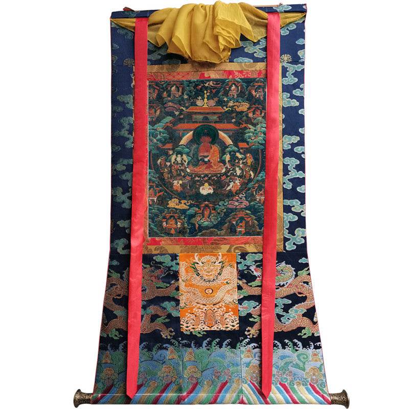 Amitabha - 18th Century Old Version Image - Tibetan thangka painting, size reference