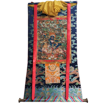 Palden Lhamo / Magzor Gyalmo / Shri Devi Image - Tibetan thangka painting, size reference