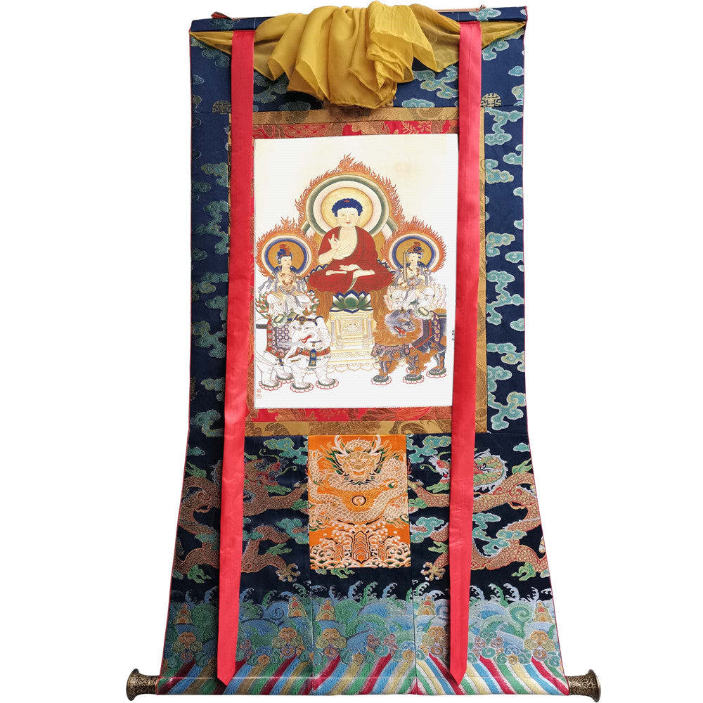 2739-唐卡-HBMT-043华严三圣 - Tibetan thangka painting, view 9