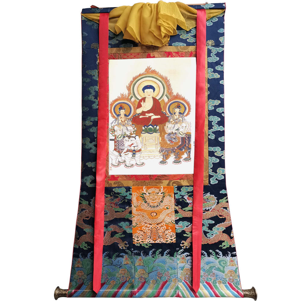 2739-唐卡-HBMT-043华严三圣 - Tibetan thangka painting, view 9