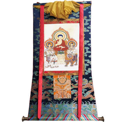 2739-唐卡-HBMT-043华严三圣 - Tibetan thangka painting, view 9
