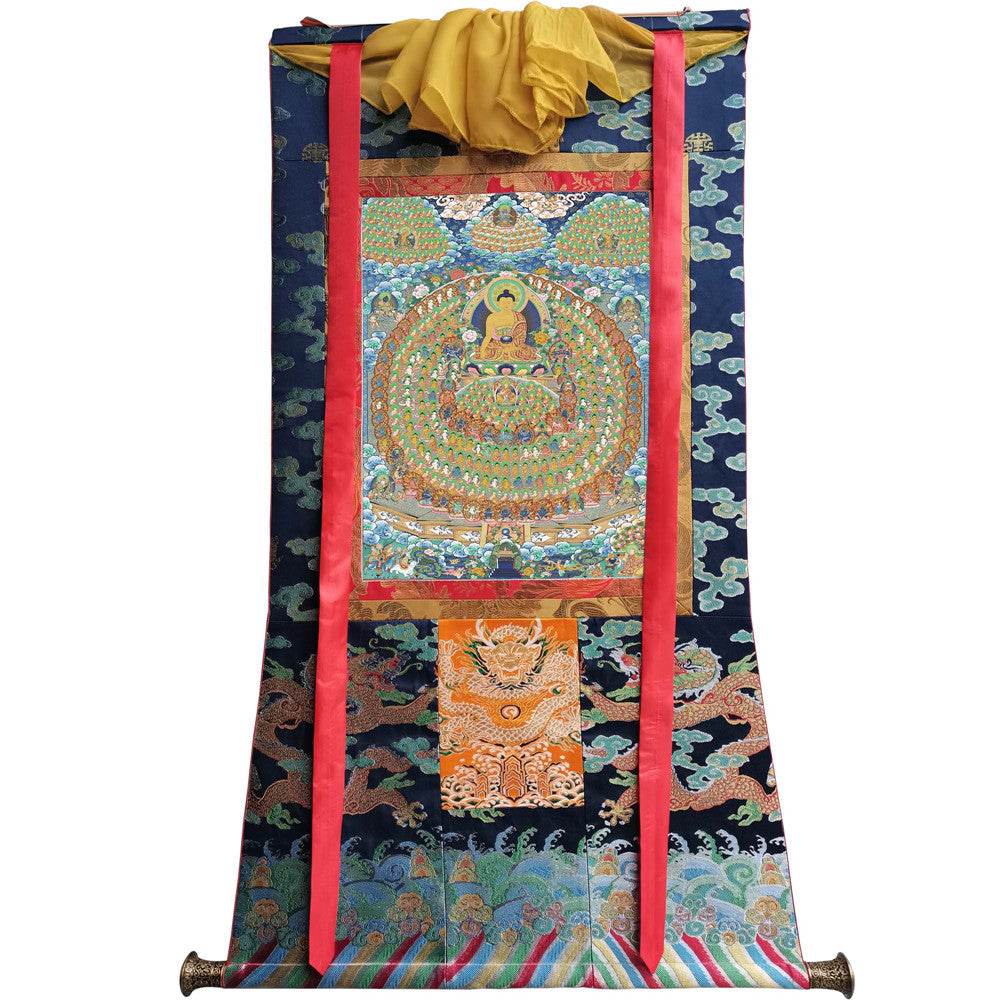 Shakyamuni Image - Tibetan thangka painting, size reference