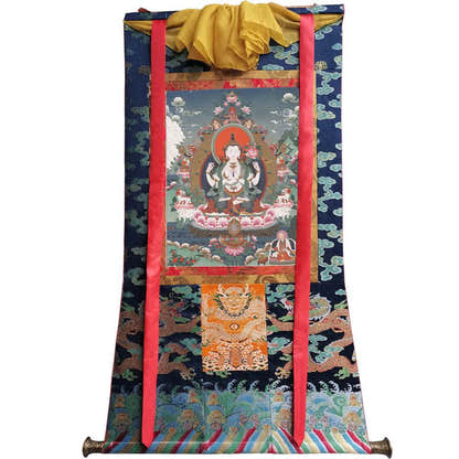 Chenrezig - Tibetan thangka painting, view 9