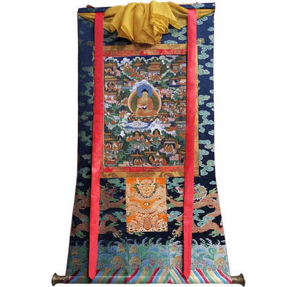 Shakyamuni Pure Land Thangka - Tibetan thangka painting, view 9