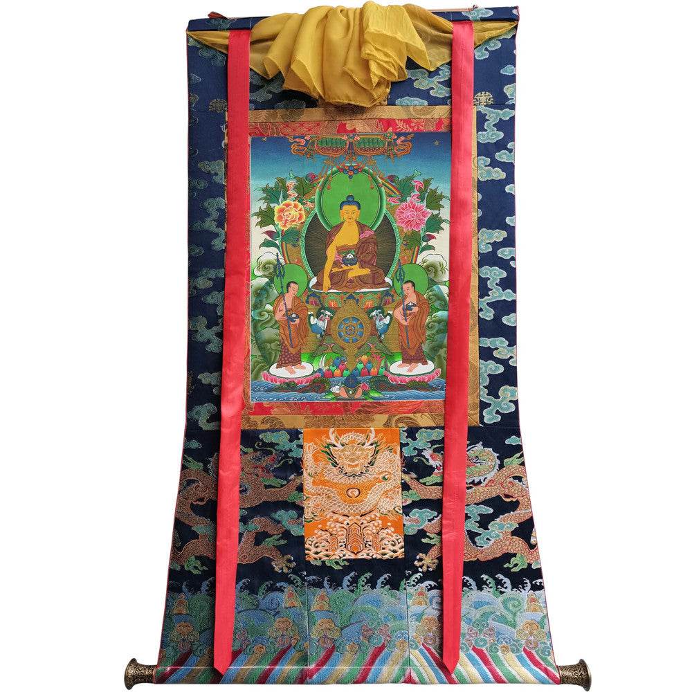 Shakyamuni Image - Tibetan thangka painting, size reference