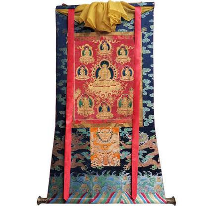 Shakyamuni Image - Tibetan thangka painting, size reference