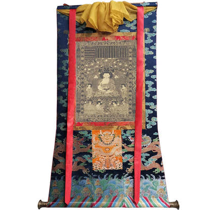 Krakucchanda Buddha - Tibetan thangka painting, view 9