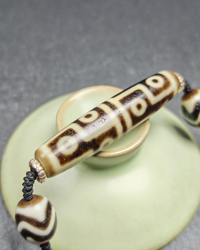 Antique 12 Eyes Dzi Bead Necklace | Tibetan Jewelry | Protection Charm for Perfection and Consummation | Spiritual Gift | 54*12mm