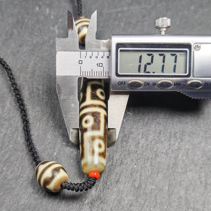 Antique 12 Eyes Dzi Bead Necklace for Man - Tibetan Buddhist bead necklace, view 12