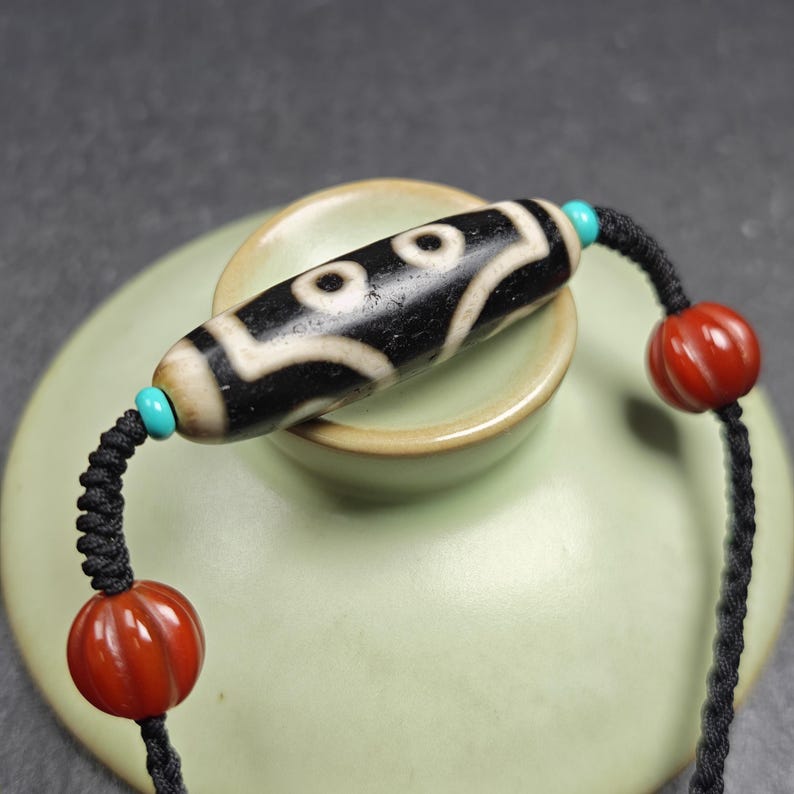Antique 7 Eyes Dzi Bead Necklace | 38*11mm Gandhanra-ART