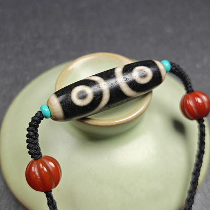 Antique 7 Eyes Dzi Bead Necklace | 38*11mm Gandhanra-ART