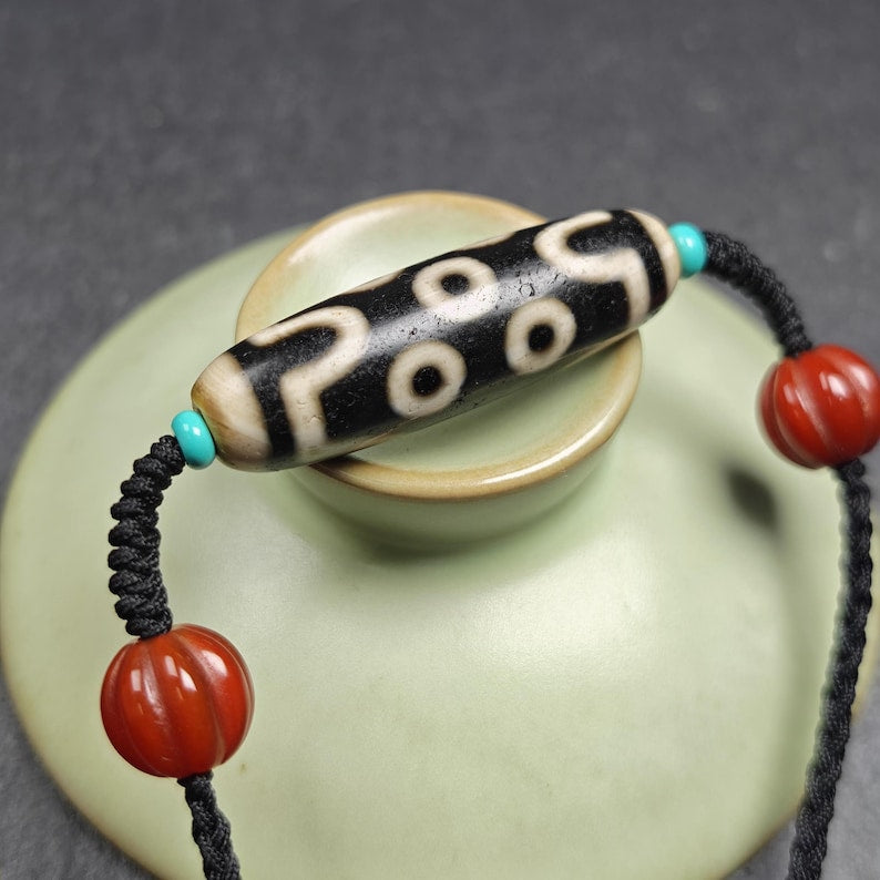 Antique 7 Eyes Dzi Bead Necklace | 38*11mm Gandhanra-ART