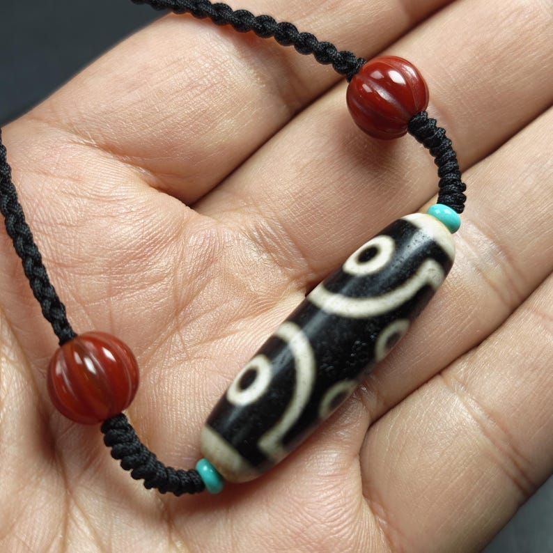 Antique 7 Eyes Dzi Bead Necklace | 38*11mm Gandhanra-ART