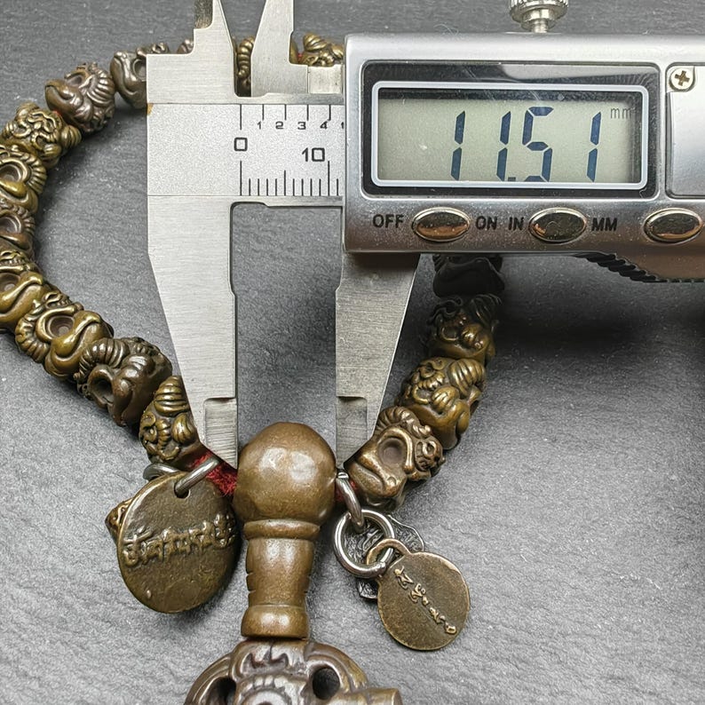 Antique Handhold Wrist Mala - 9mm Tibetan Garuda Bracelet - Made of Thokcha - Lucky Rosary - Spiritual Gift