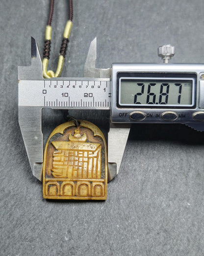 Antique Kapala Amulet Tenfold Auspicious Diagram - Gandhanra Old Tibetan Protective Charm, - 35mm × 26mm - Decades Old