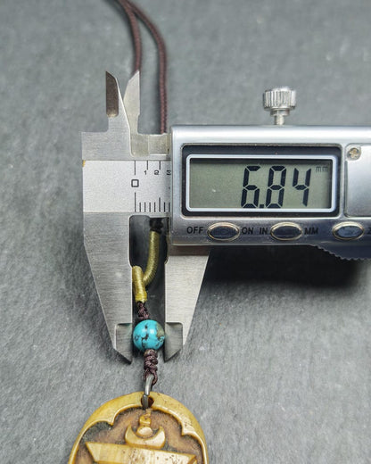 Antique Kapala Amulet Tenfold Auspicious Diagram - Gandhanra Old Tibetan Protective Charm, - 35mm × 26mm - Decades Old