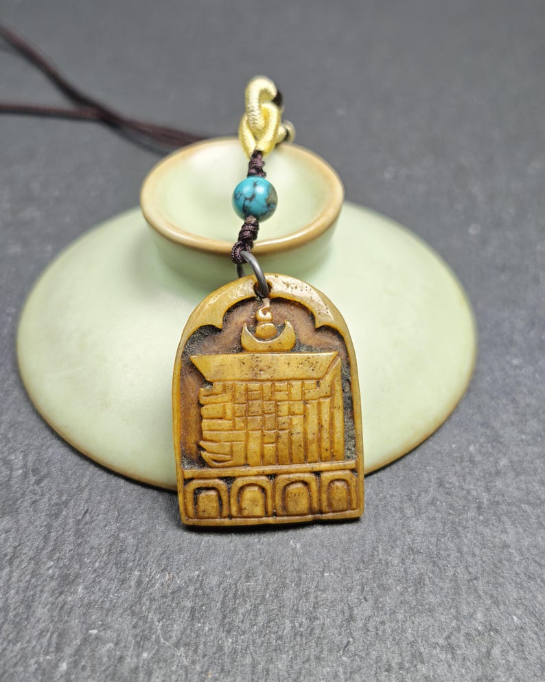 Antique Kapala Amulet Tenfold Auspicious Diagram - Gandhanra Old Tibetan Protective Charm, - 35mm × 26mm - Decades Old