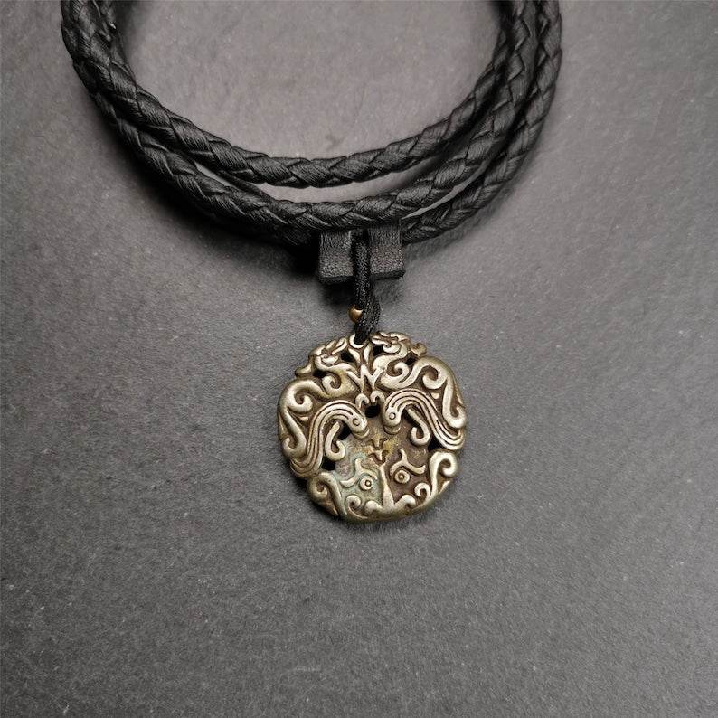 Kirtimukha Pendant,Dragon Badge - Tibetan Buddhist art, view 11