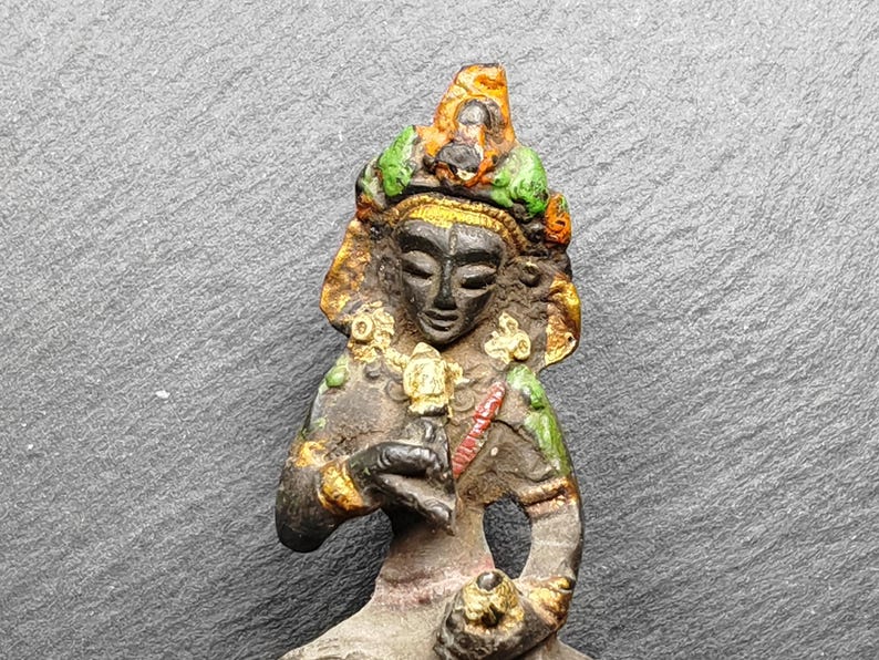 Antique Tibetan Buddha Statue | Vajrasattva Dorje Sempa | 75mm Height | 40 Years Old