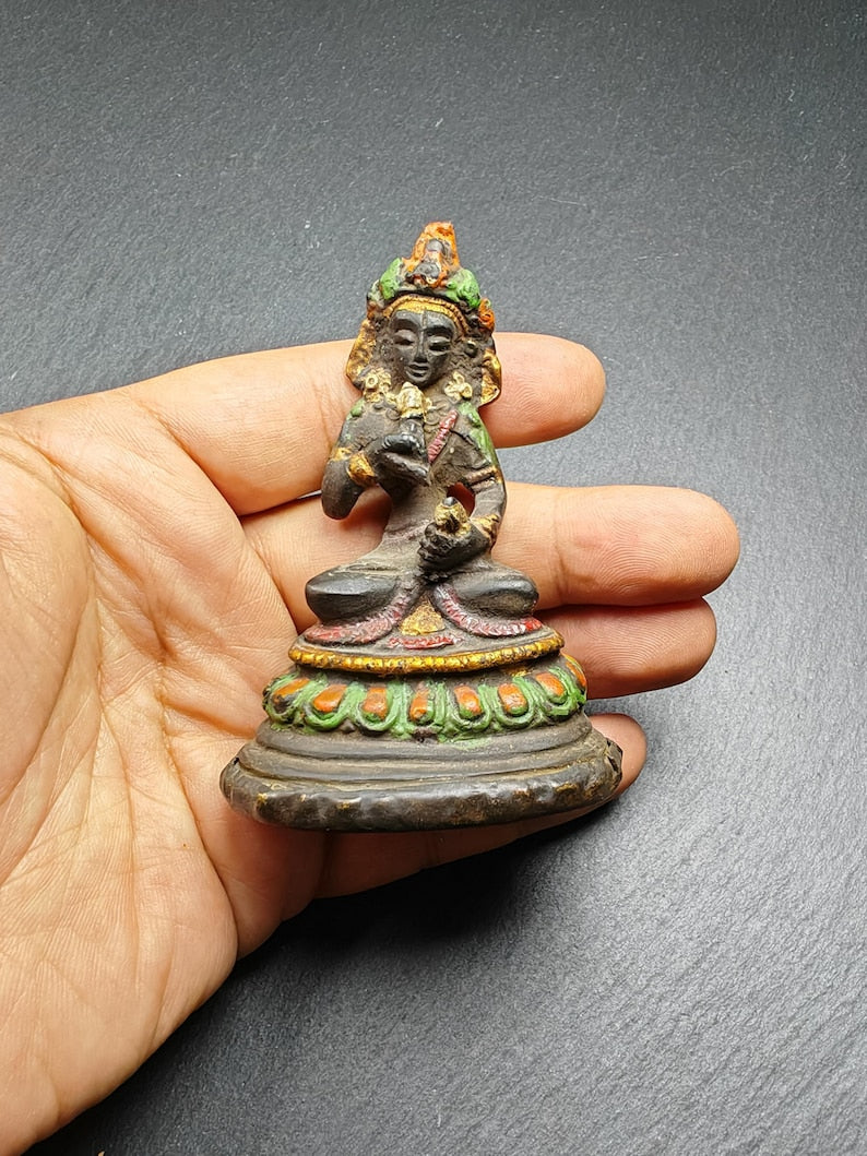 Antique Tibetan Buddha Statue | Vajrasattva Dorje Sempa | 75mm Height | 40 Years Old