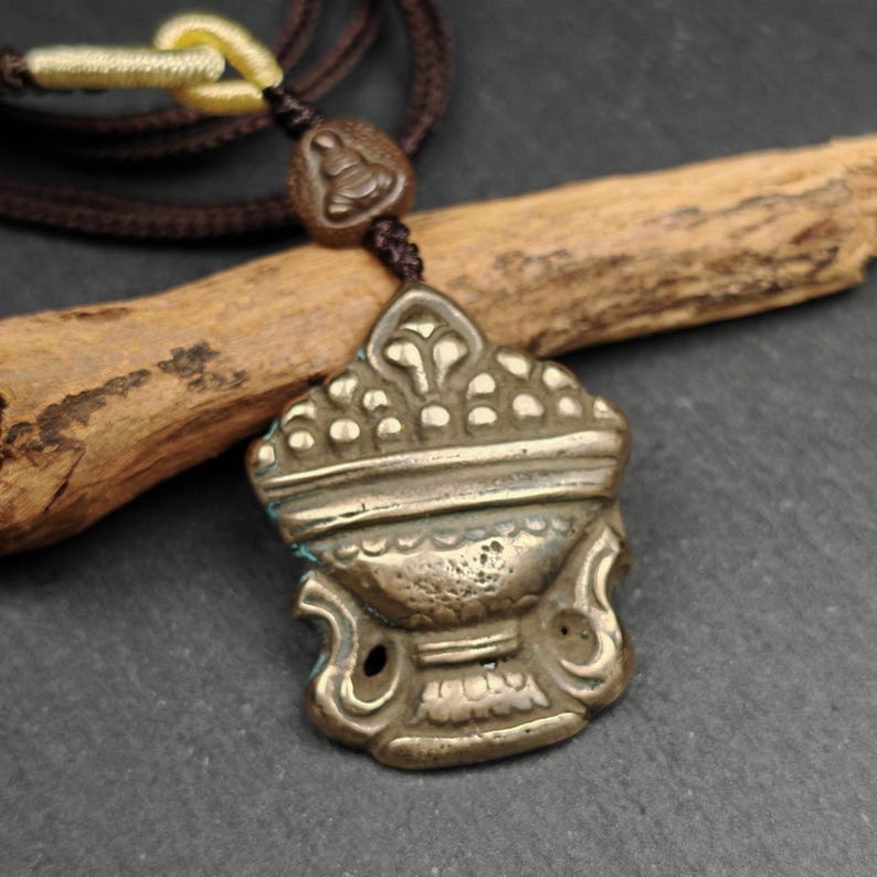 Antique Tibetan Buddhist Talisman - Mani Jewel Amulet - Wish Fulfilling Jewel - Cintamani Pendant,Decades Old