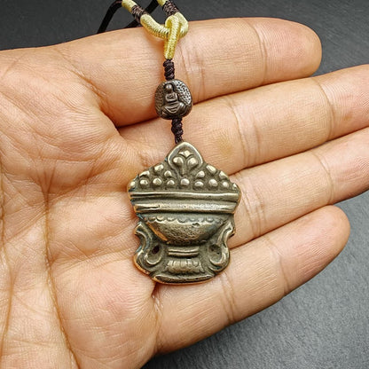 Antique Tibetan Buddhist Talisman - Mani Jewel Amulet - Wish Fulfilling Jewel - Cintamani Pendant,Decades Old