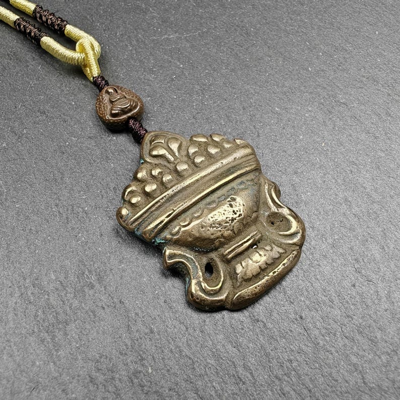 Antique Tibetan Buddhist Talisman - Mani Jewel Amulet - Wish Fulfilling Jewel - Cintamani Pendant,Decades Old