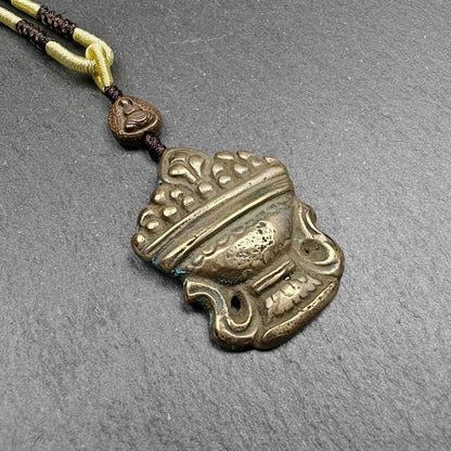 Antique Tibetan Buddhist Talisman - Mani Jewel Amulet - Wish Fulfilling Jewel - Cintamani Pendant,Decades Old