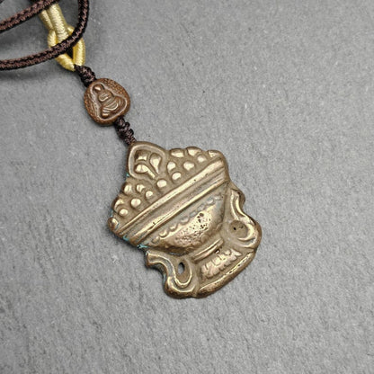 Antique Tibetan Buddhist Talisman - Mani Jewel Amulet - Wish Fulfilling Jewel - Cintamani Pendant,Decades Old