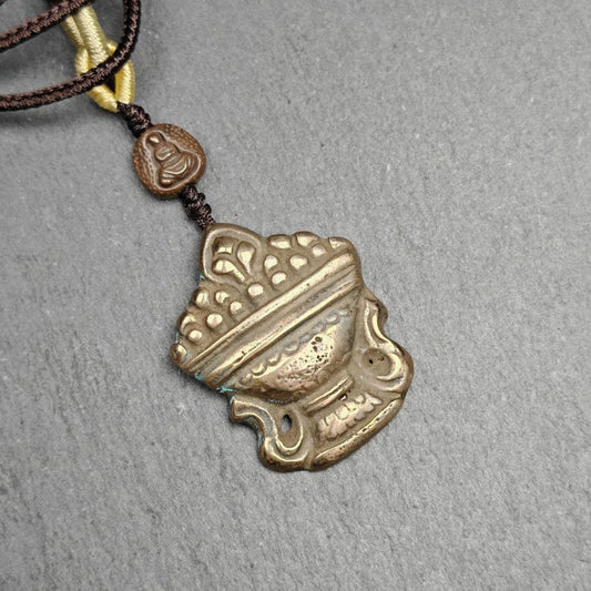 Antique Tibetan Buddhist Talisman - Mani Jewel Amulet - Wish Fulfilling Jewel - Cintamani Pendant,Decades Old