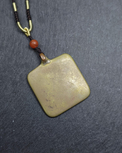 Antique Tibetan Calendar Badge - SIPAHO(srid pa ho) Amulet, Tibetan Buddhist Protective Talisman Melong, Jiugong Bagua
