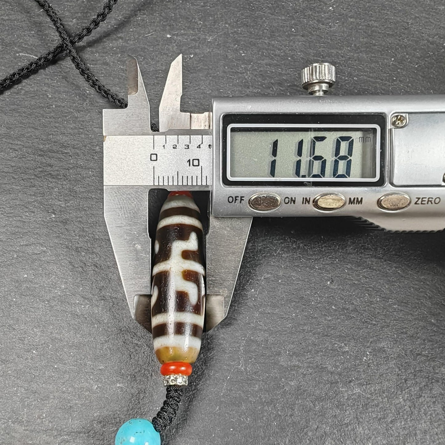 Antique Tibetan Guru Rinpoche Ritual Dzi Necklace | Protective Amulet for Vanquishing & Clearing | Spiritual Meditation Gift | 37×11mm