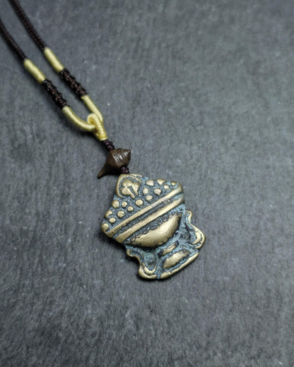 Antique Treasure Vase Amulet - Tibetan Buddhist Talisman - Mani Jewel Charm - Cintamani Pendant,Decades Old