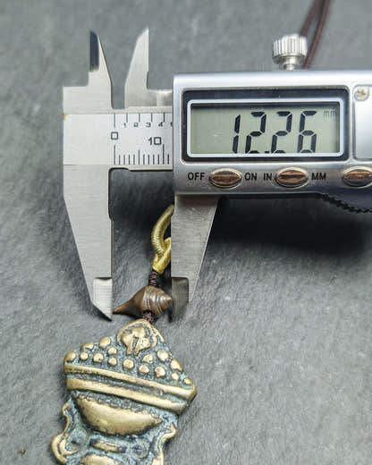 Antique Treasure Vase Amulet - Tibetan Buddhist Talisman - Mani Jewel Charm - Tibetan Buddhist amulet, size reference